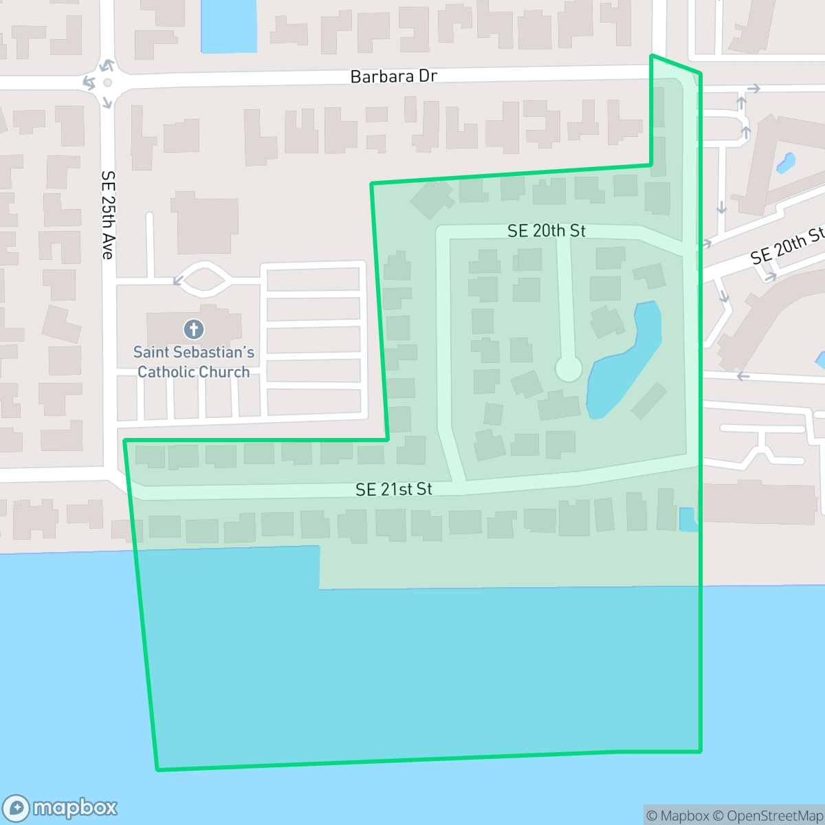 Map showing the location of Breakwater Surf, Fort Lauderdale, FL
