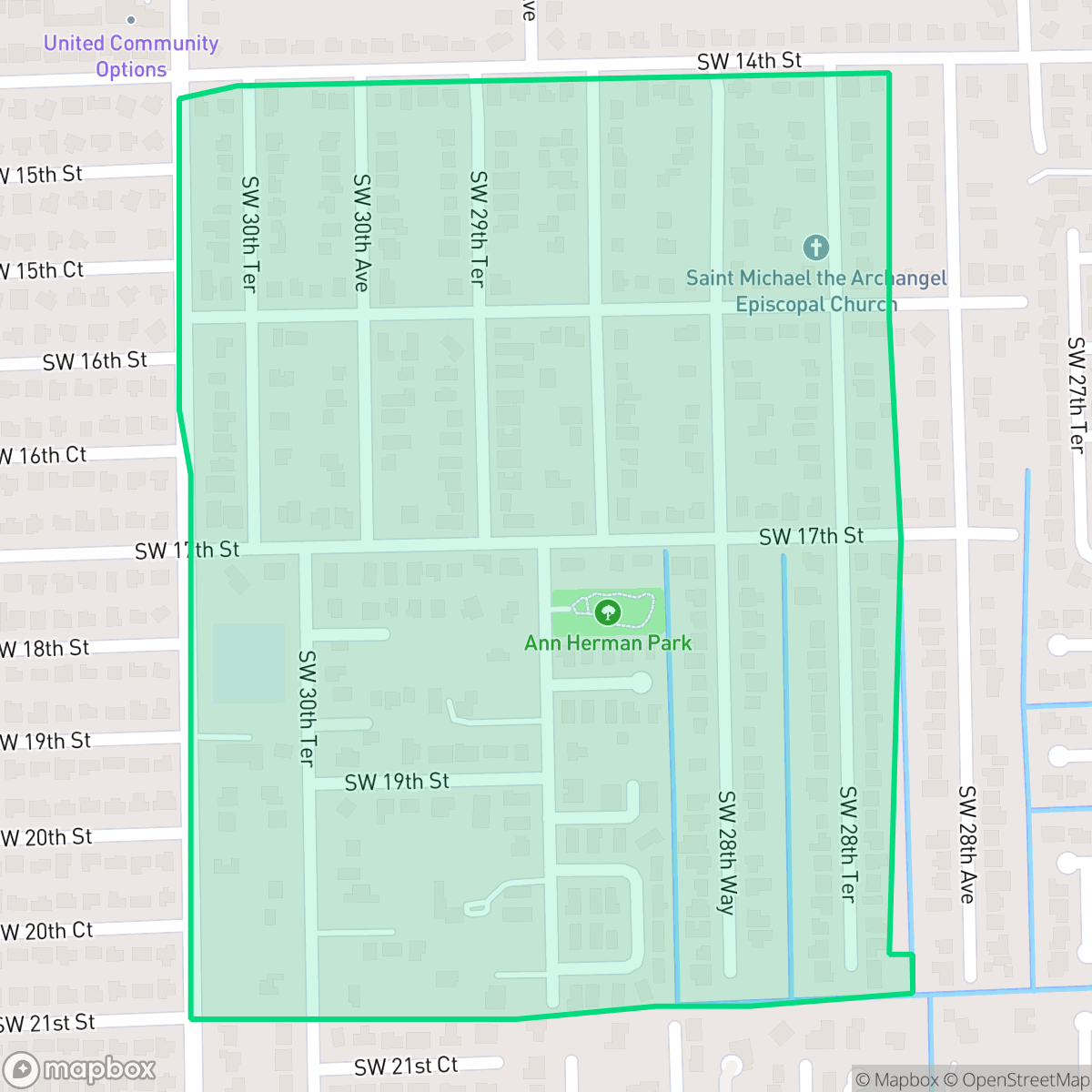Map showing the location of Chula Vista, Fort Lauderdale, FL