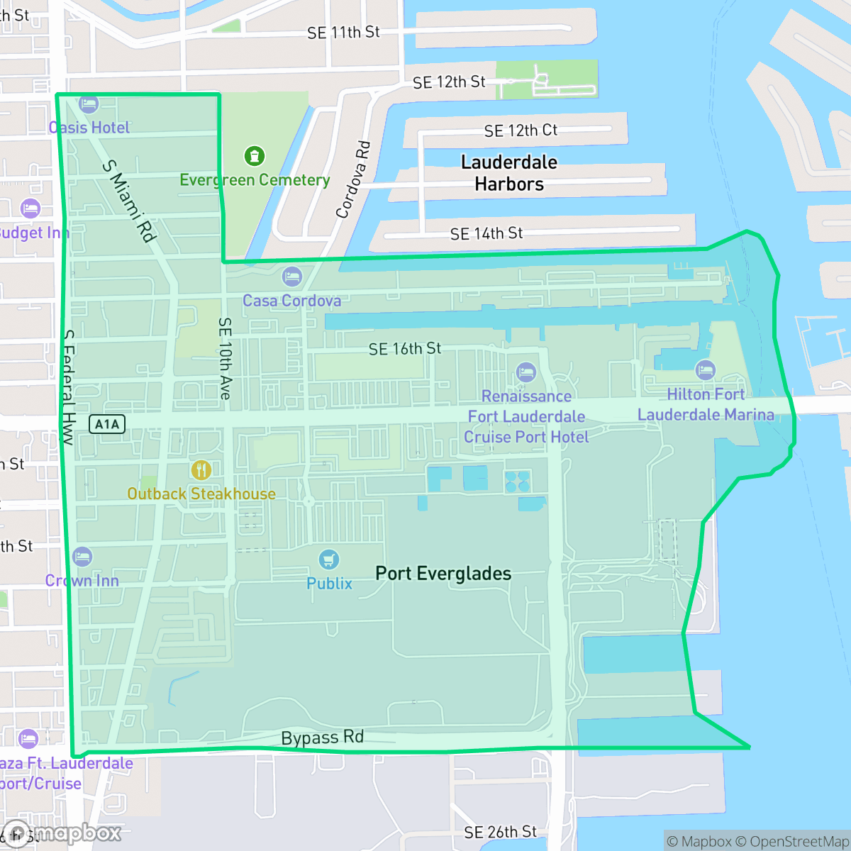 Map showing the location of Harbordale, Fort Lauderdale, FL