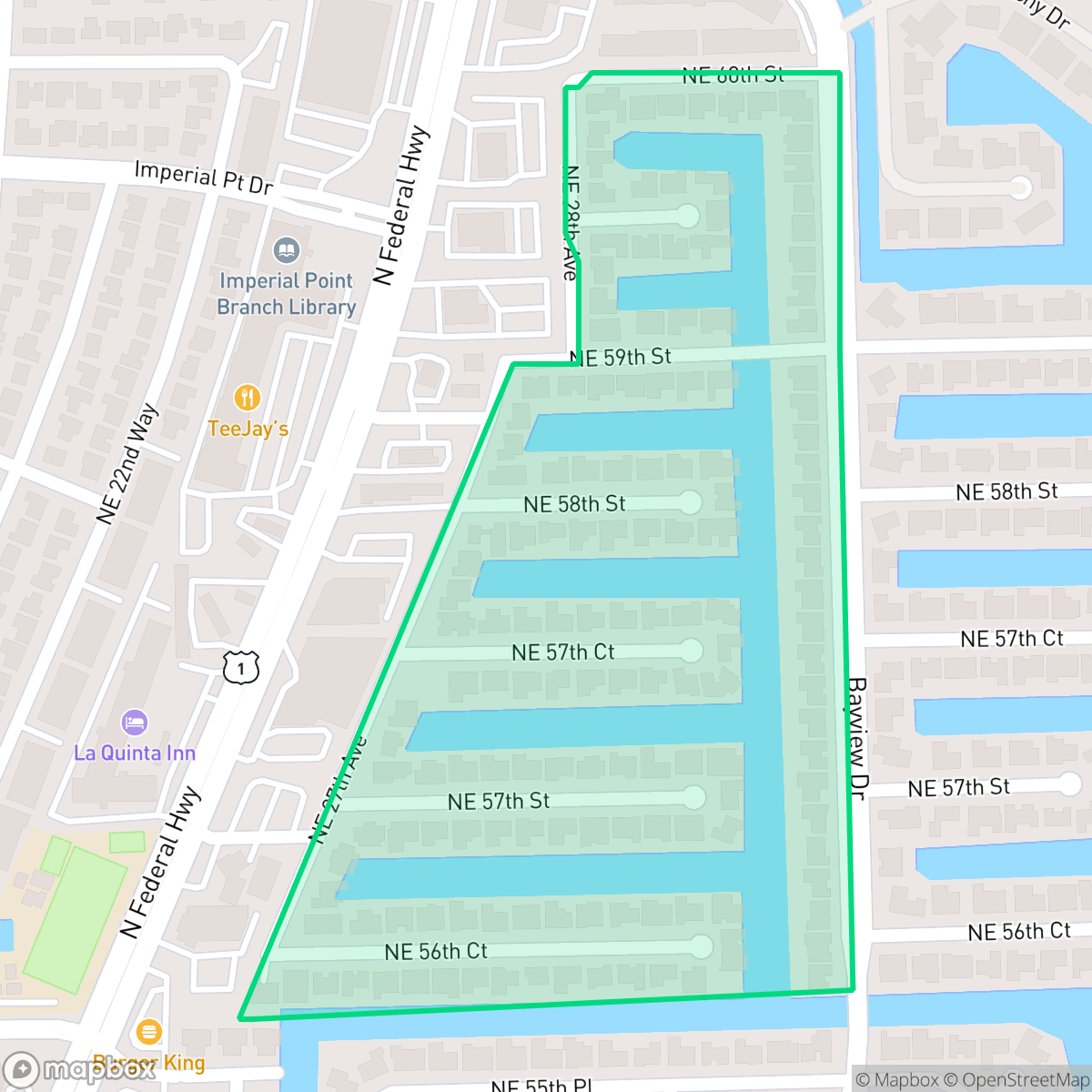 Map showing the location of Lake Estates, Fort Lauderdale, FL