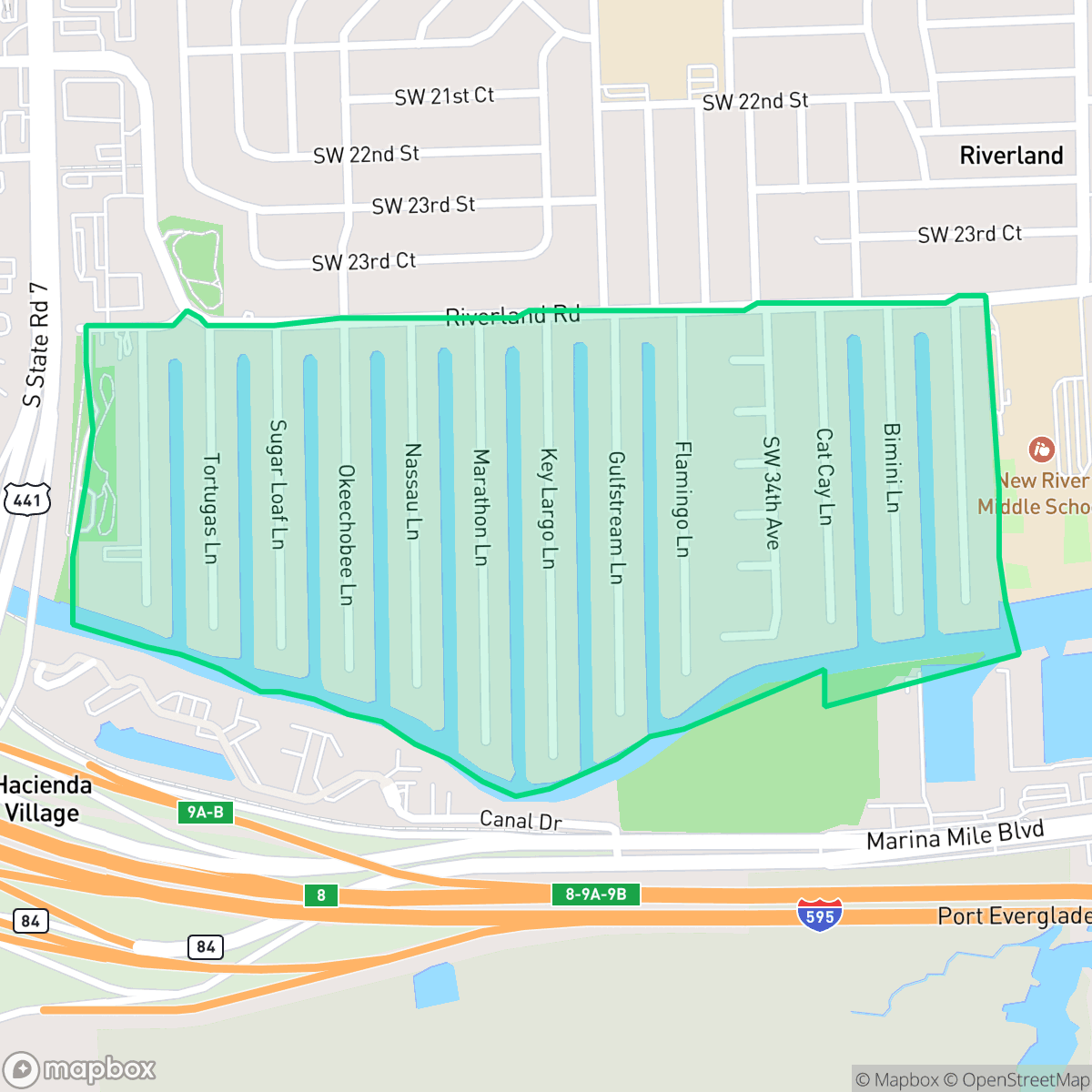 Map showing the location of Lauderdale Isles, Fort Lauderdale, FL