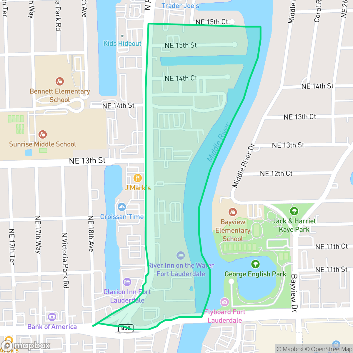 Map showing the location of Laudergate Isles, Fort Lauderdale, FL