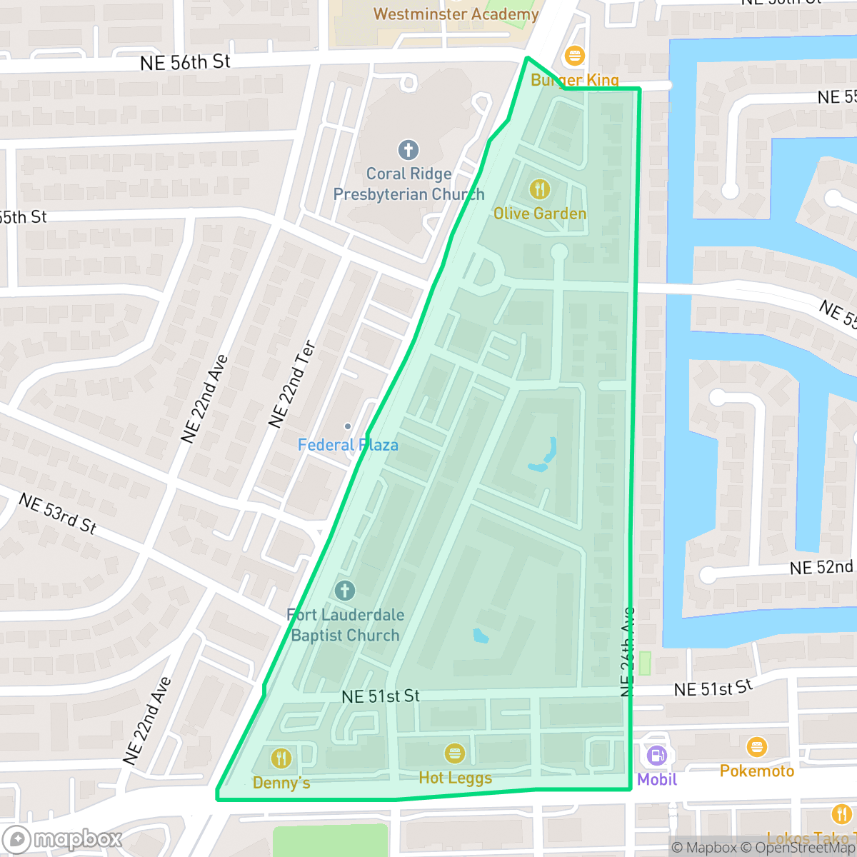 Map showing the location of North Golf Estates, Fort Lauderdale, FL
