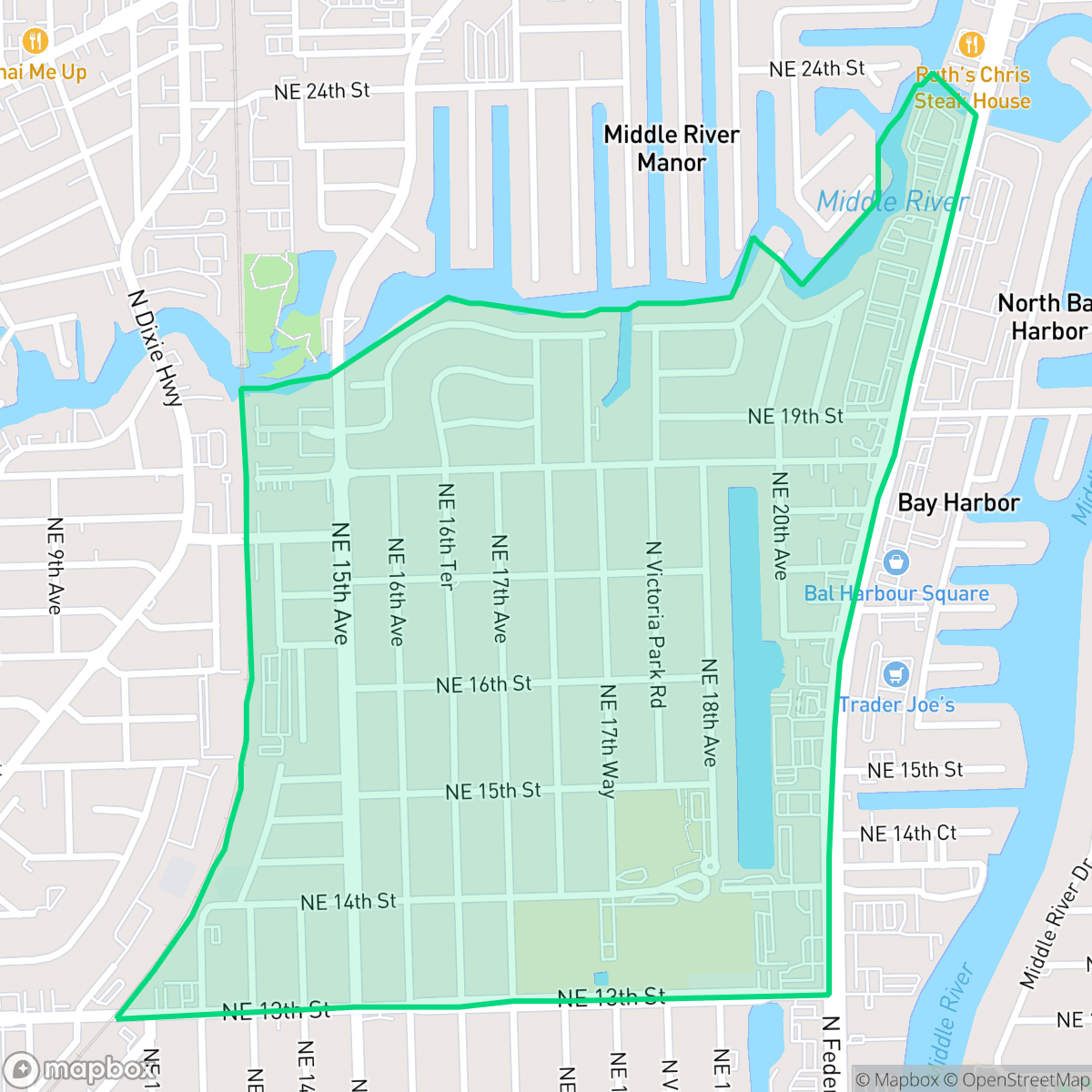 Map showing the location of Poinsettia Heights, Fort Lauderdale, FL