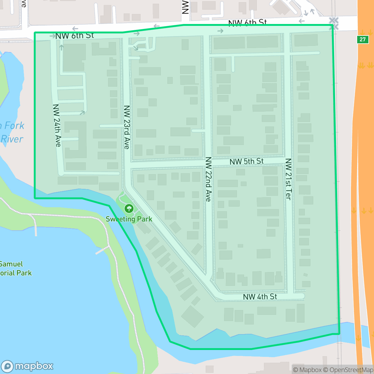 Map showing the location of River Garden Sweeting Estate, Fort Lauderdale, FL