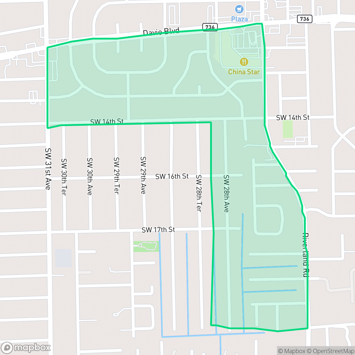 Map showing the location of River Run, Fort Lauderdale, FL