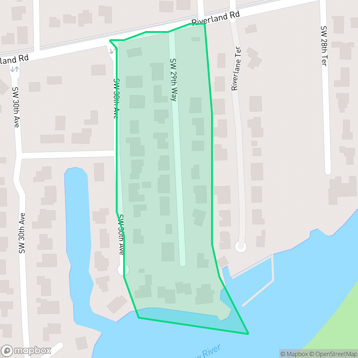 Map showing the location of Riverland Manors, Fort Lauderdale, FL