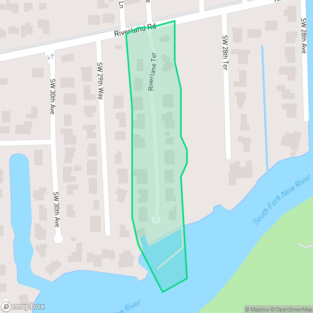 Map showing the location of Riverland Woods, Fort Lauderdale, FL