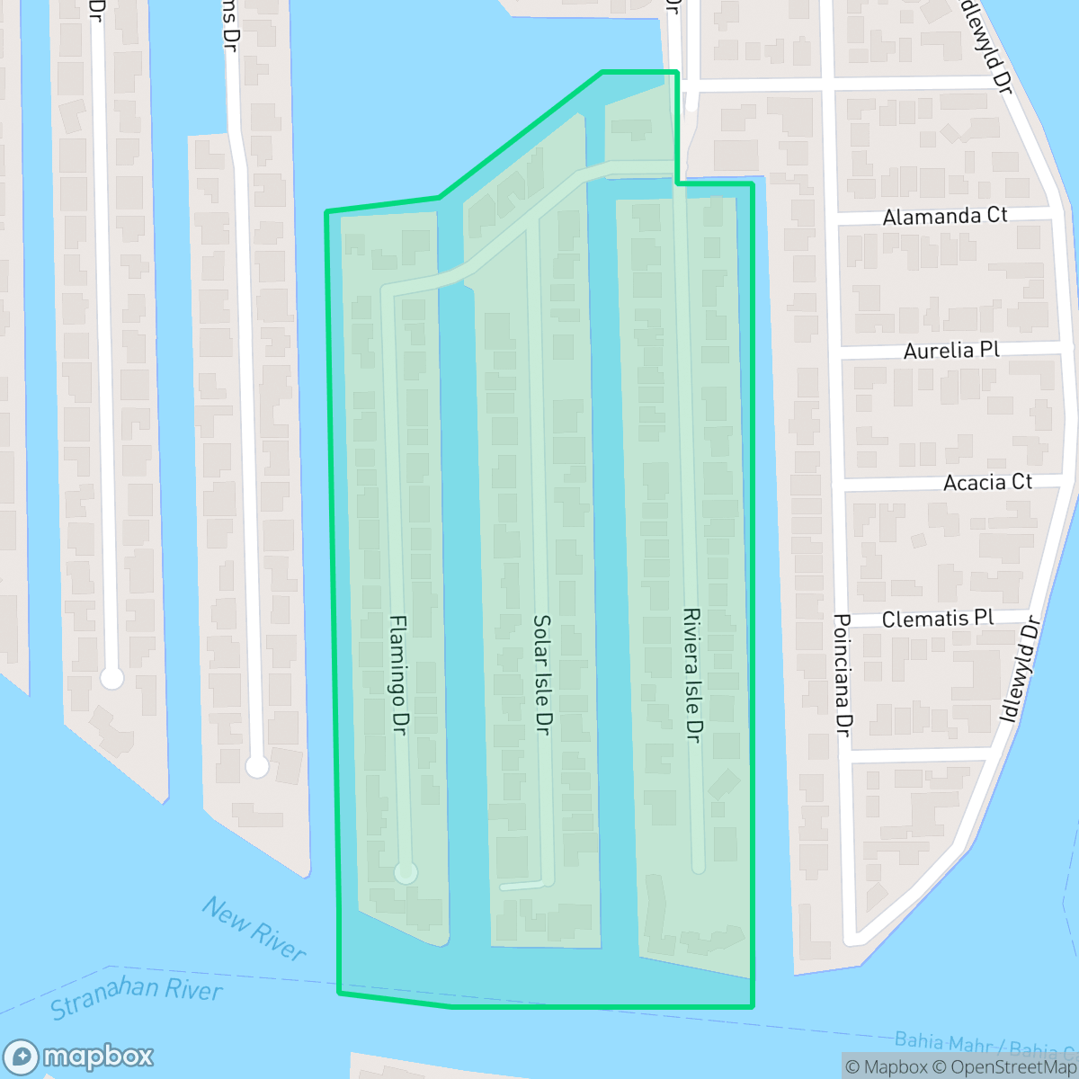 Map showing the location of Riviera Isles, Fort Lauderdale, FL