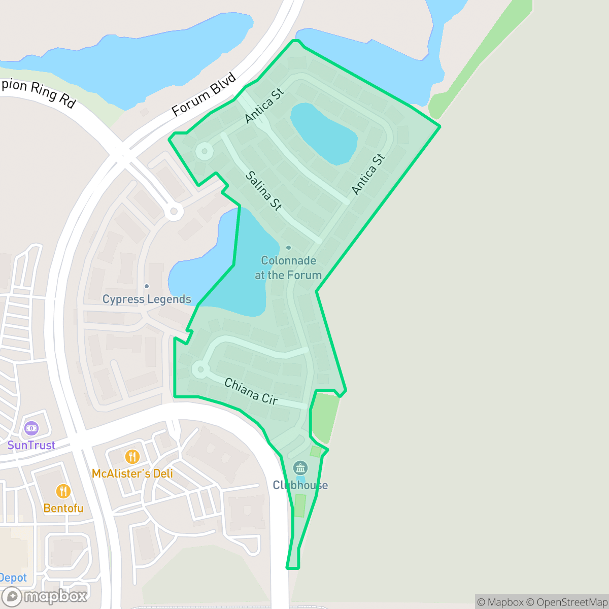 Map showing the location of Colonnade at the Forum, Fort Myers, FL