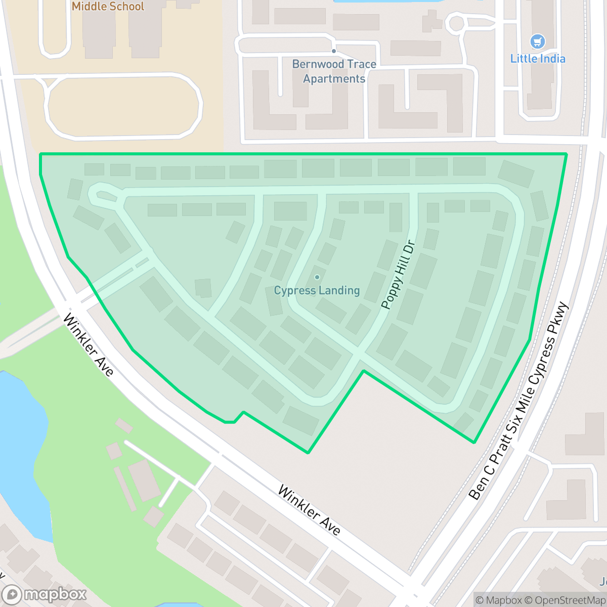 Map showing the location of Cypress Landing, Fort Myers, FL