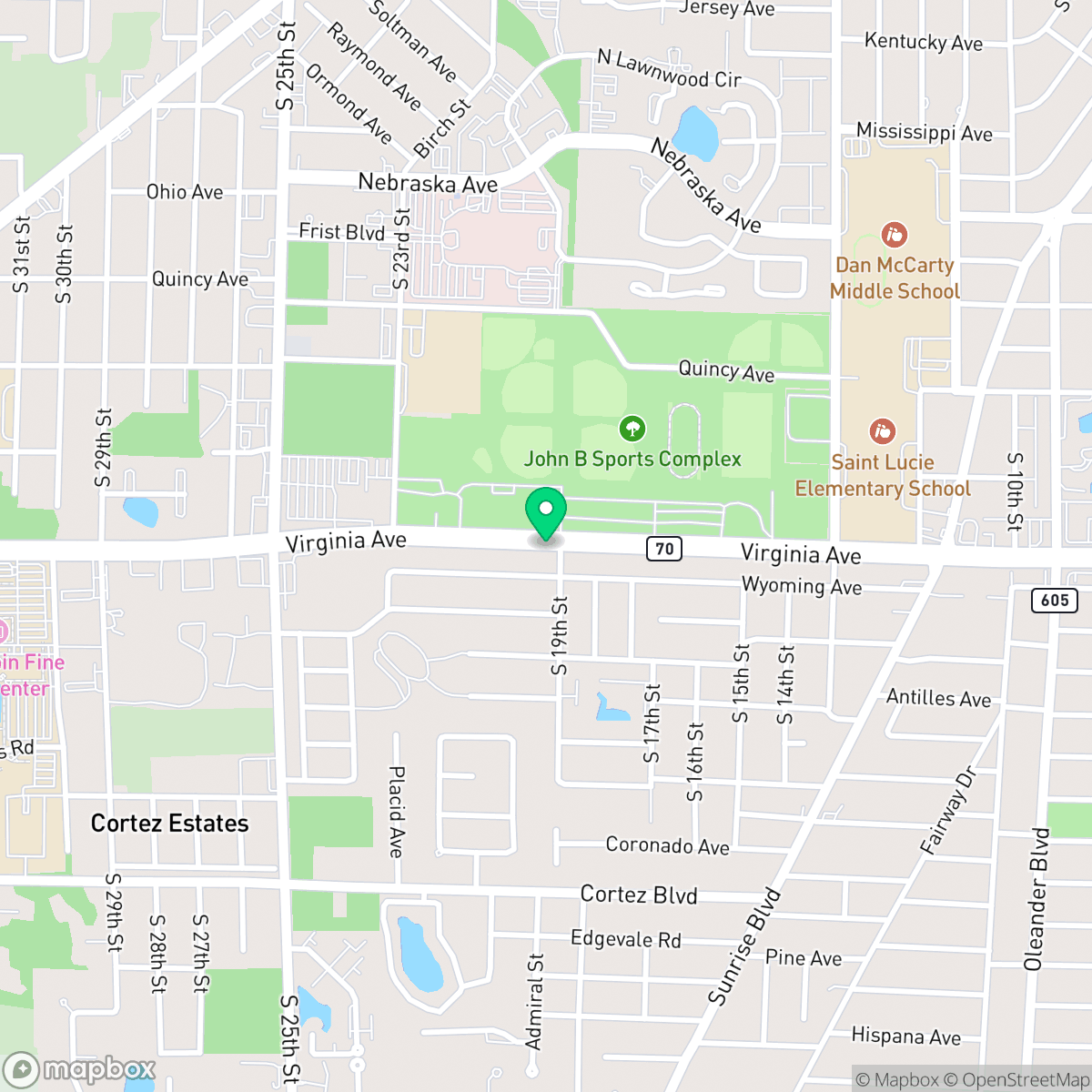 Map showing the location of Fort Pierce, FL — coverage area