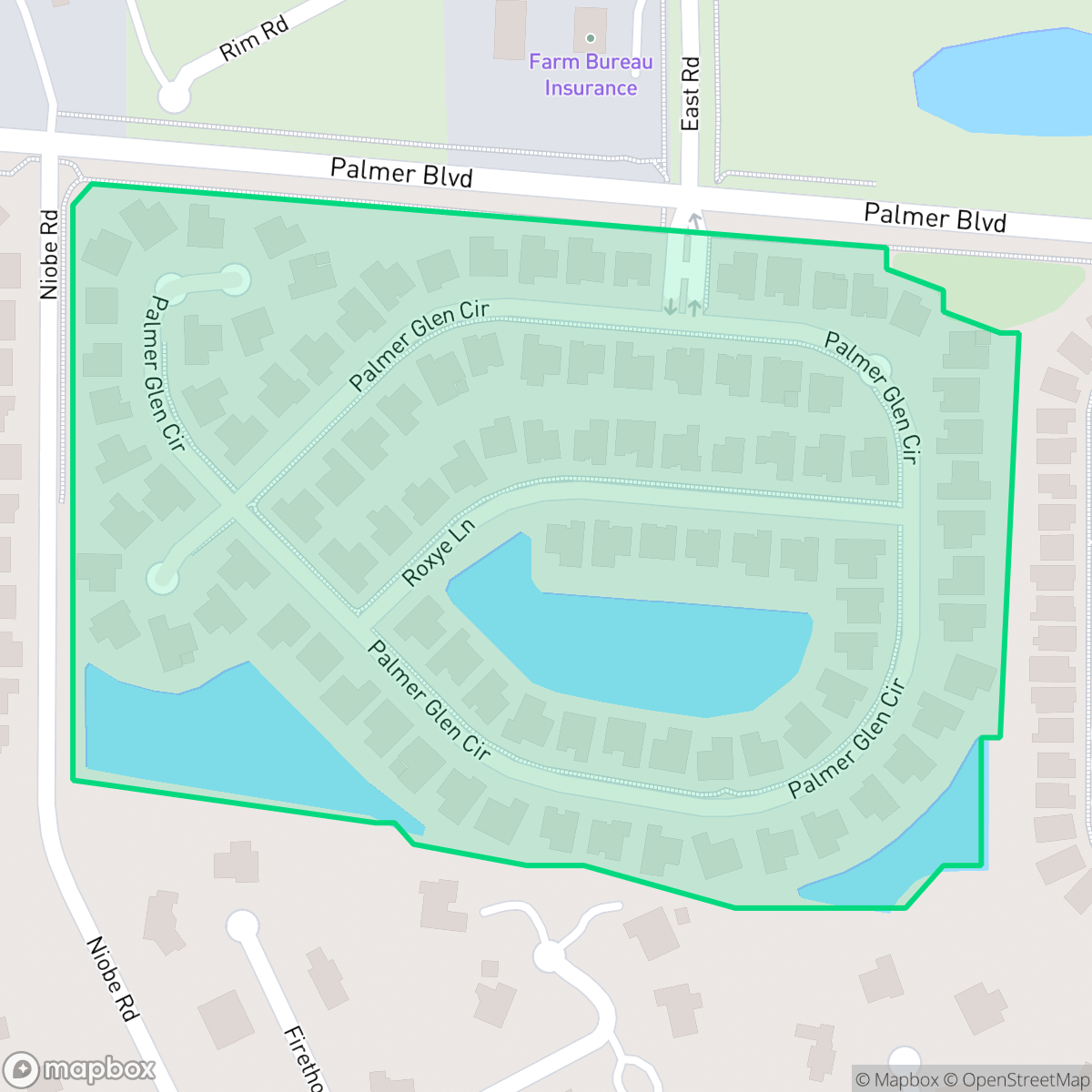 Map showing the location of Palmer Glen, Fruitville, FL