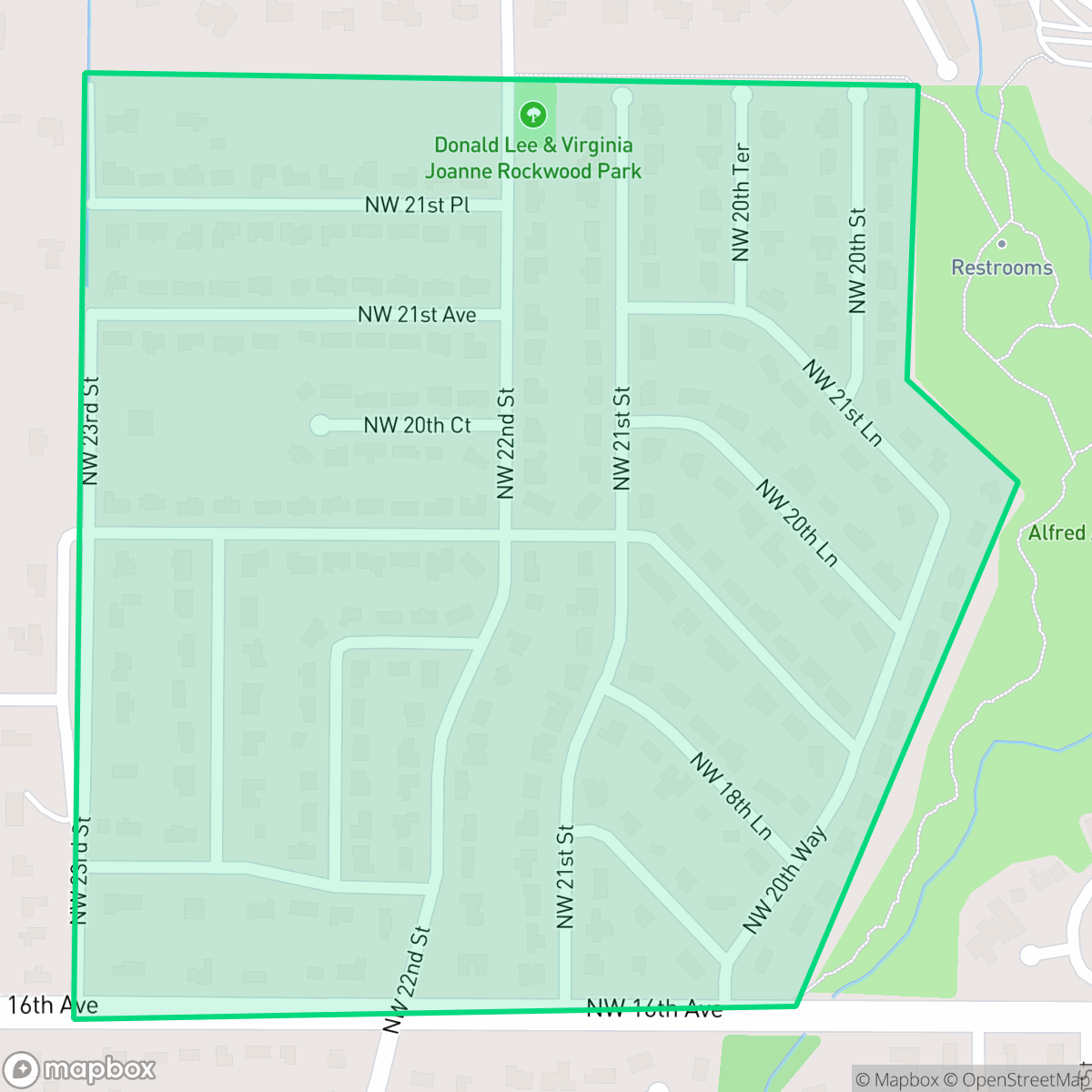 Map showing the location of Forest Ridge, Gainesville, FL