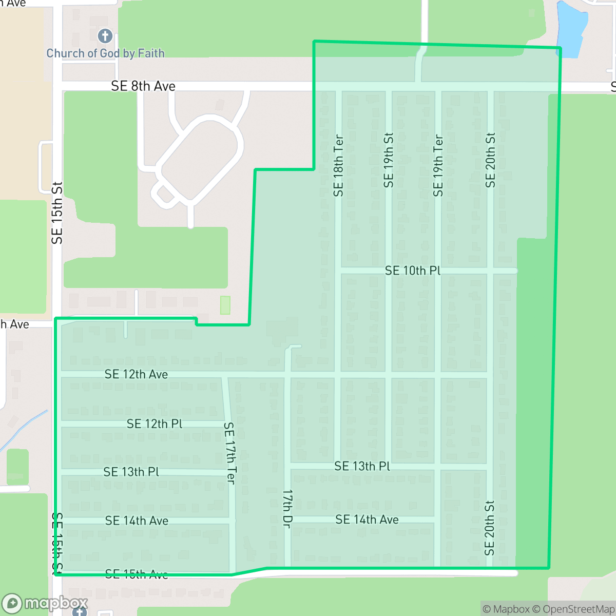 Map showing the location of Lincoln Estates, Gainesville, FL