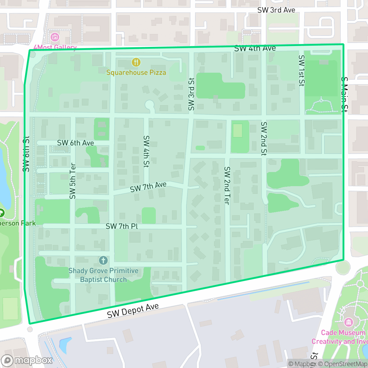 Map showing the location of Porters Community, Gainesville, FL