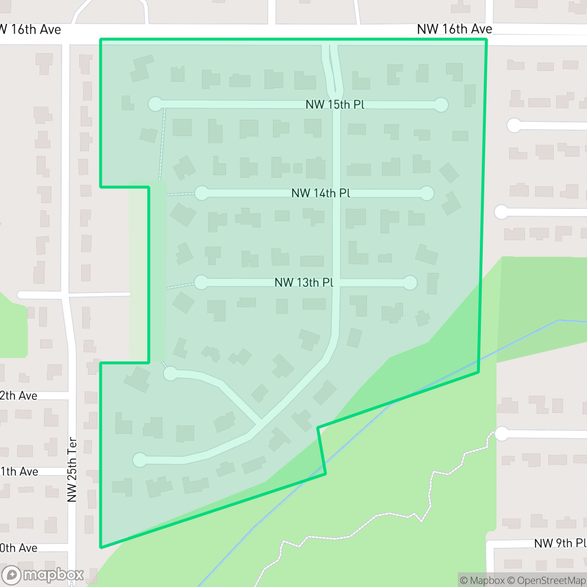 Map showing the location of Raintree, Gainesville, FL