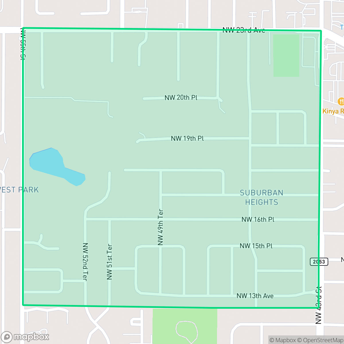 Map showing the location of Suburban Heights, Gainesville, FL