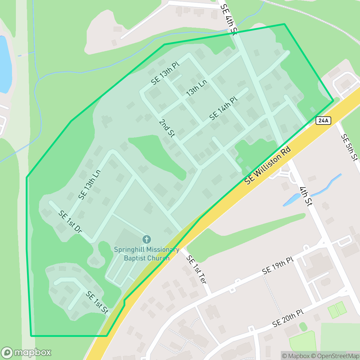Map showing the location of Sugar Hill, Gainesville, FL