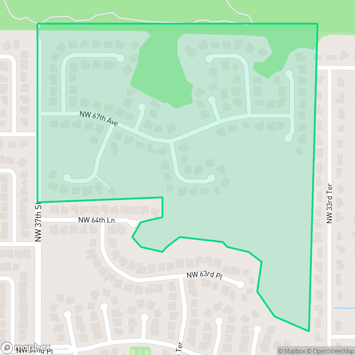 Map showing the location of Sutters Landing, Gainesville, FL