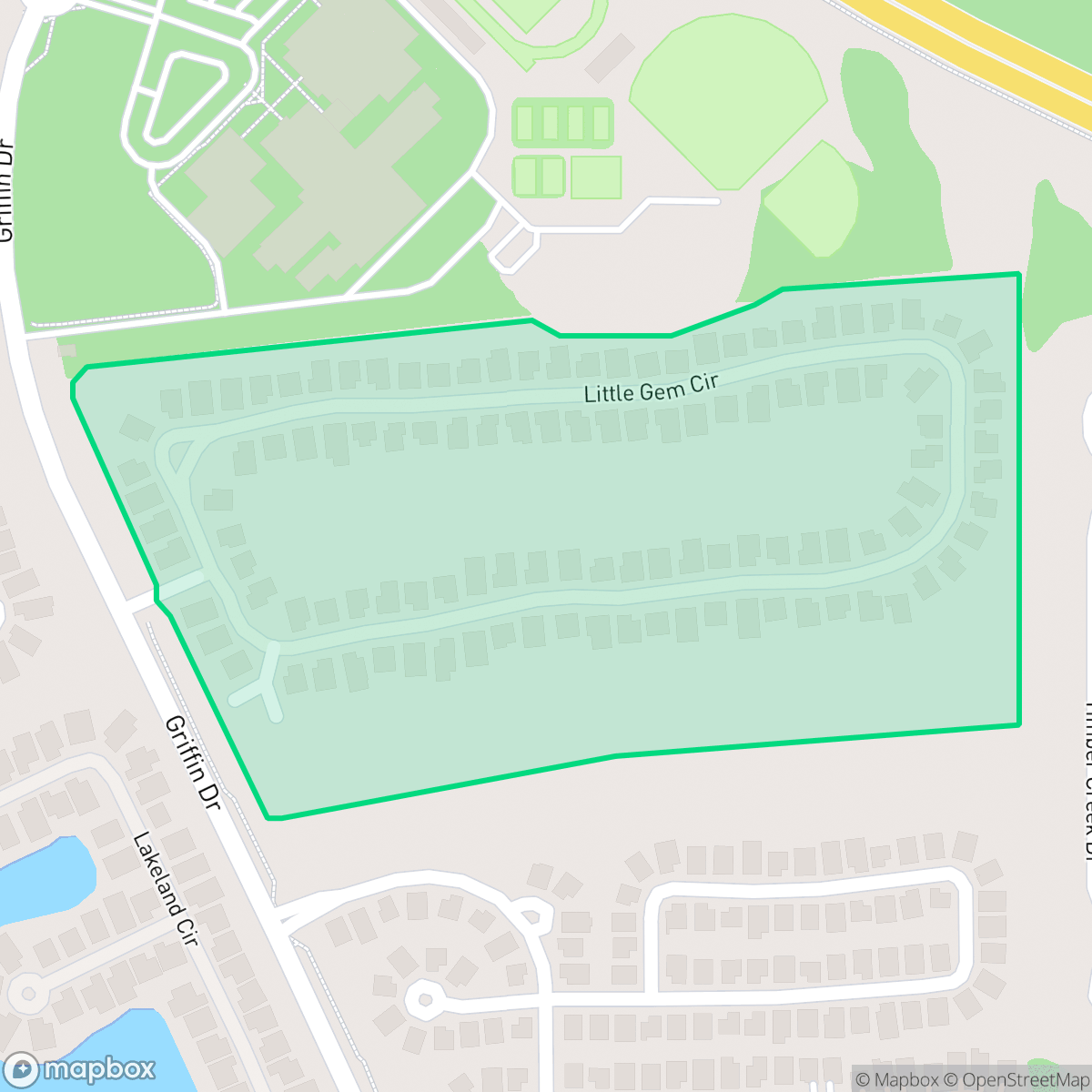 Map showing the location of Magnolia Lakes, Gateway, FL
