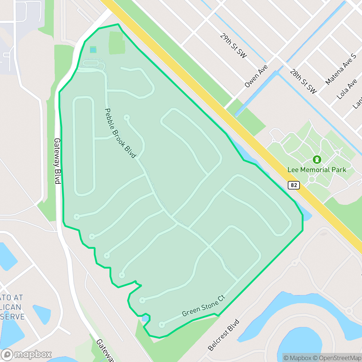 Map showing the location of Stoneybrook at Gateway, Gateway, FL