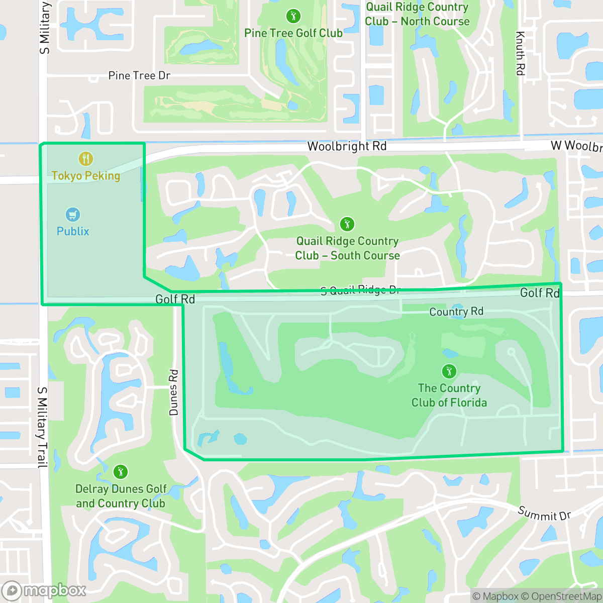 Map showing the location of Golf, FL — coverage area