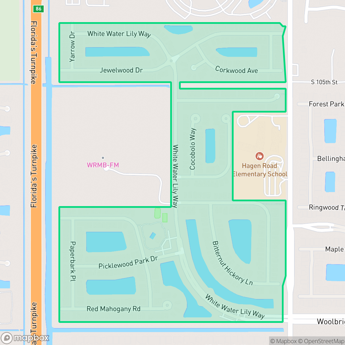 Map showing the location of GreyStone, Golf, FL