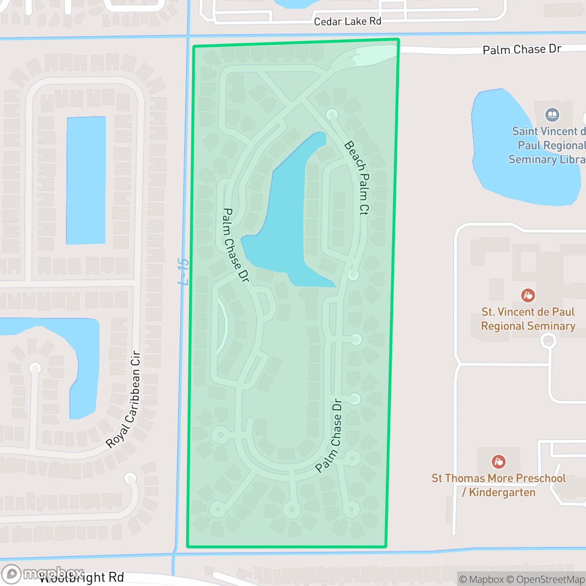 Map showing the location of Palm Chase, Golf, FL