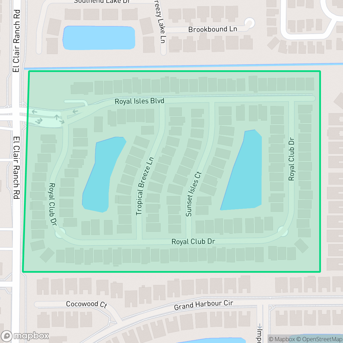 Map showing the location of Royal Lakes, Golf, FL