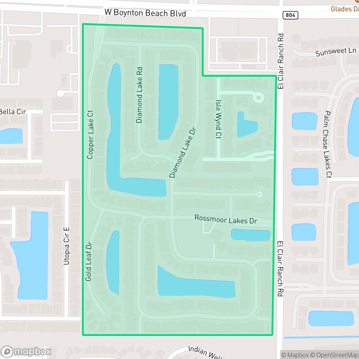 Map showing the location of The Club at Indian Lakes, Golf, FL