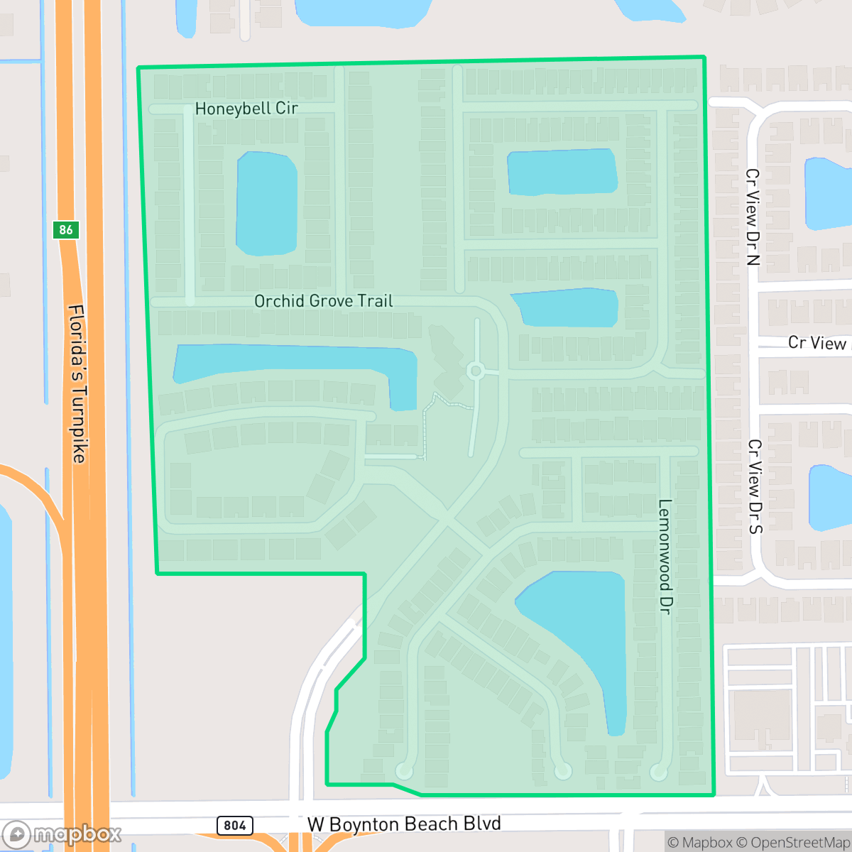 Map showing the location of The Grove, Golf, FL