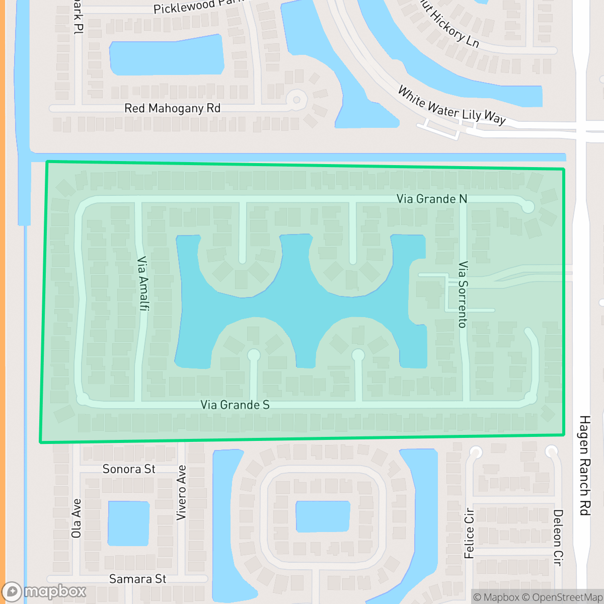 Map showing the location of Tivoli Reserve, Golf, FL
