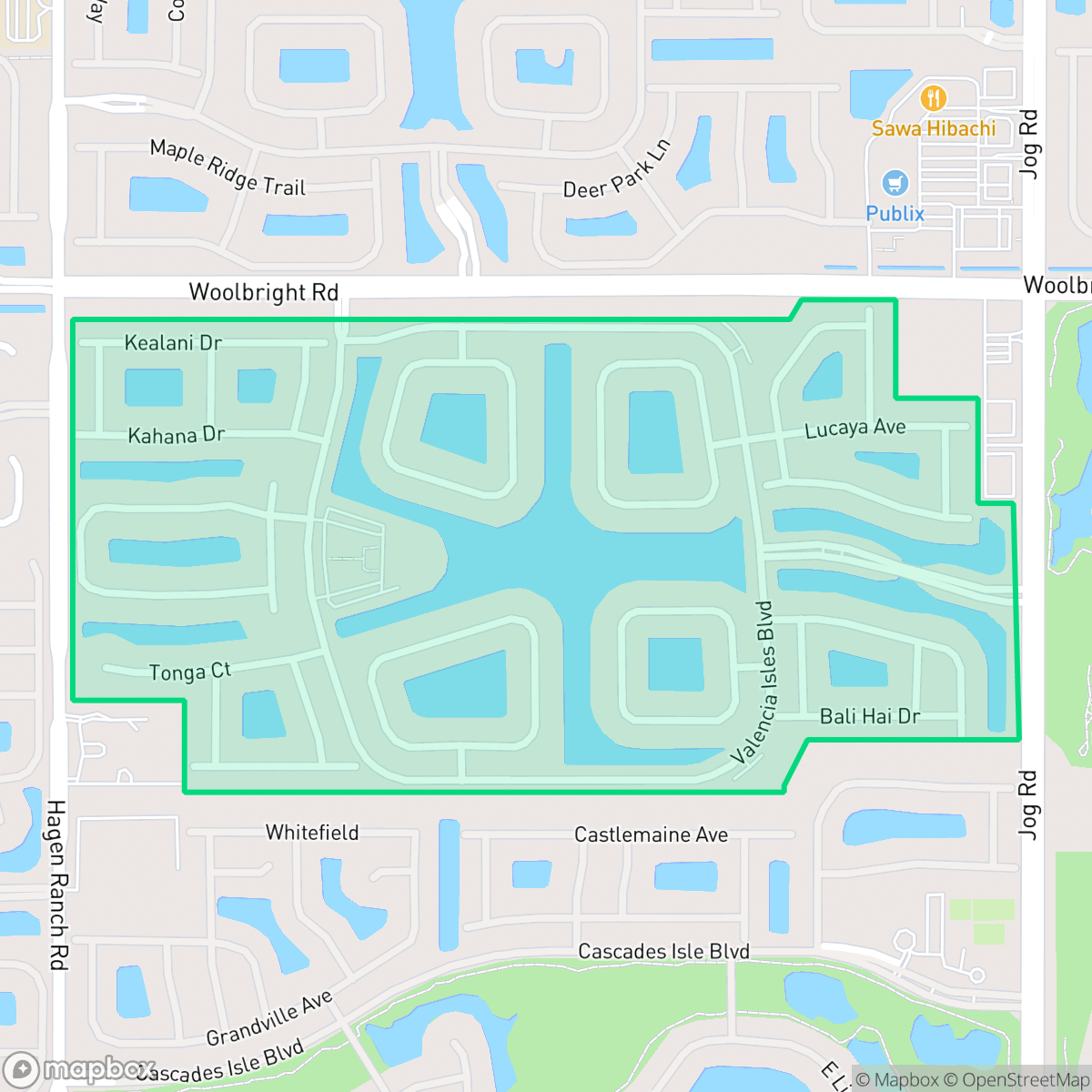 Map showing the location of Valencia Isles, Golf, FL