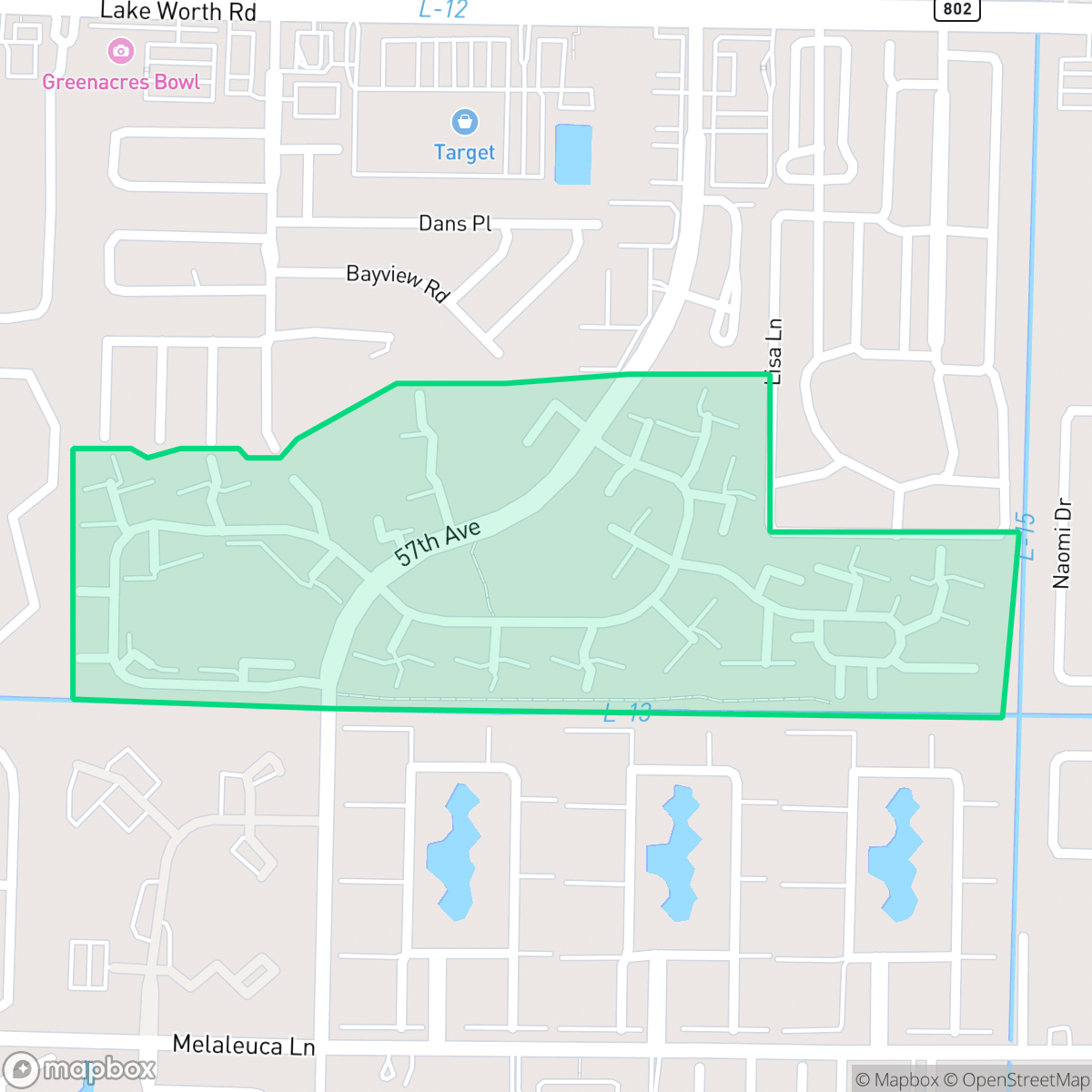Map showing the location of Chalet, Greenacres, FL