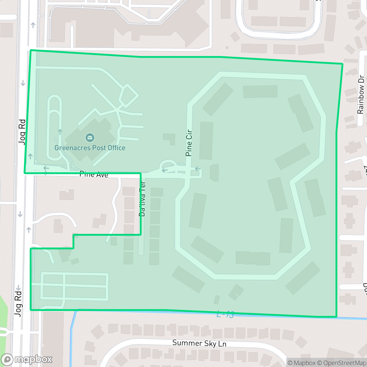 Map showing the location of Chelsea Commons, Greenacres, FL