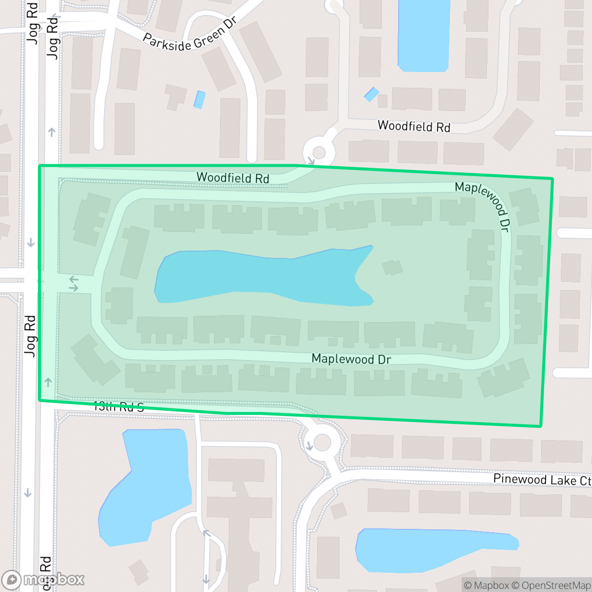 Map showing the location of Joggers Run, Greenacres, FL