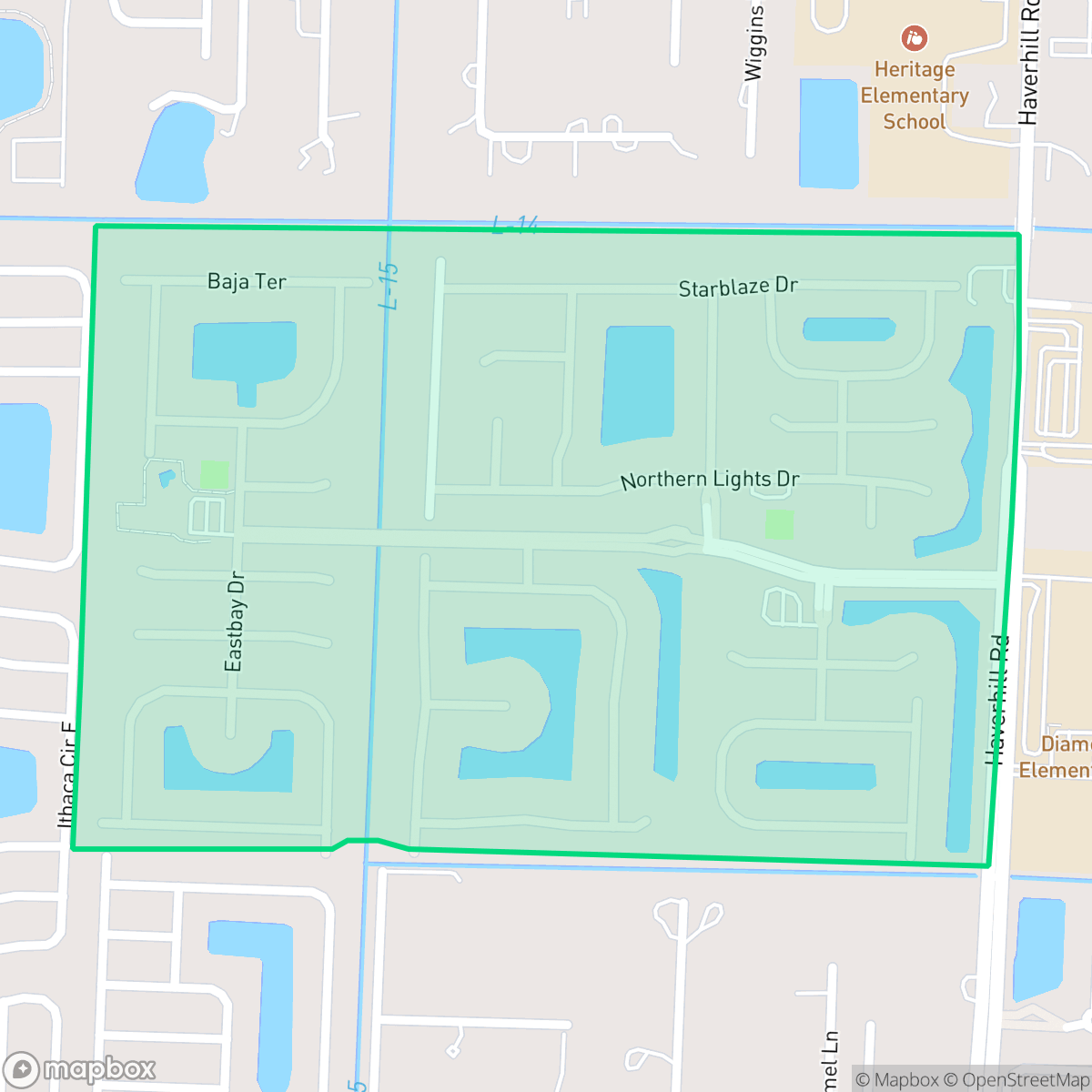 Map showing the location of Nautica Isles, Greenacres, FL