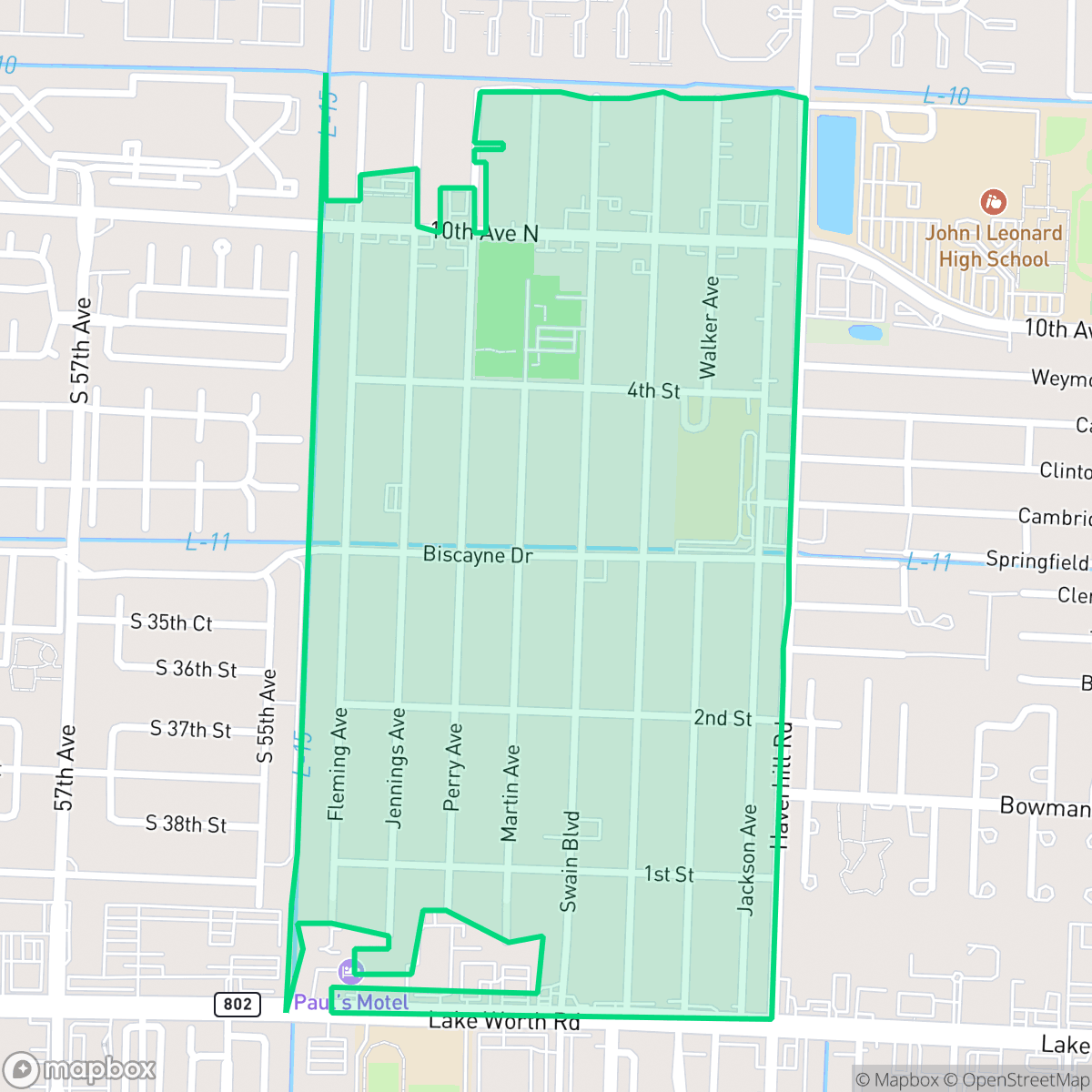 Map showing the location of Original Section, Greenacres, FL