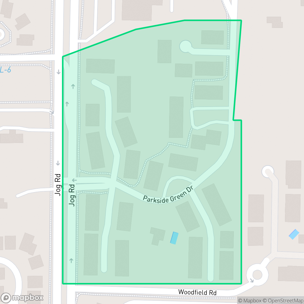 Map showing the location of Parkside Green, Greenacres, FL