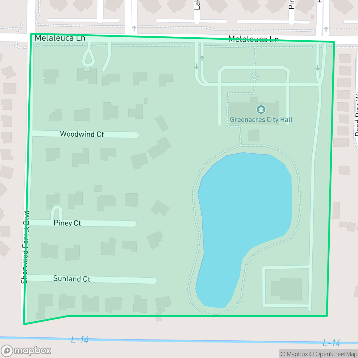 Map showing the location of Pine Country, Greenacres, FL