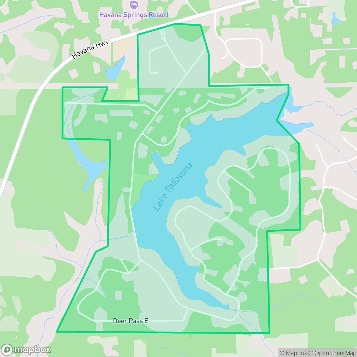 Map showing the location of Tallavana, Havana, FL