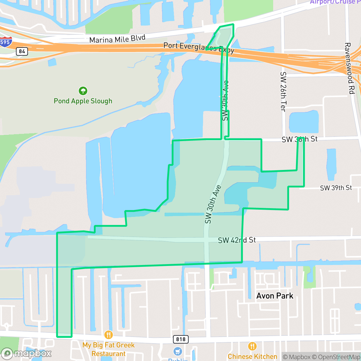 Map showing the location of Alandco, Hollywood, FL