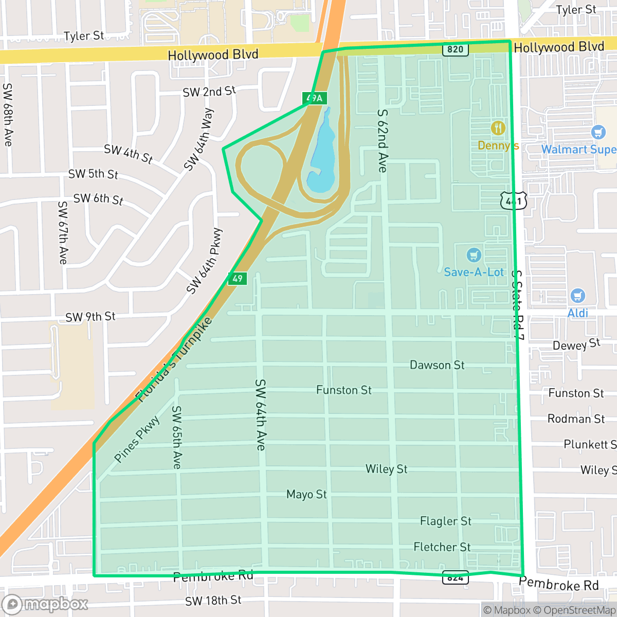 Map showing the location of Beverly Park, Hollywood, FL