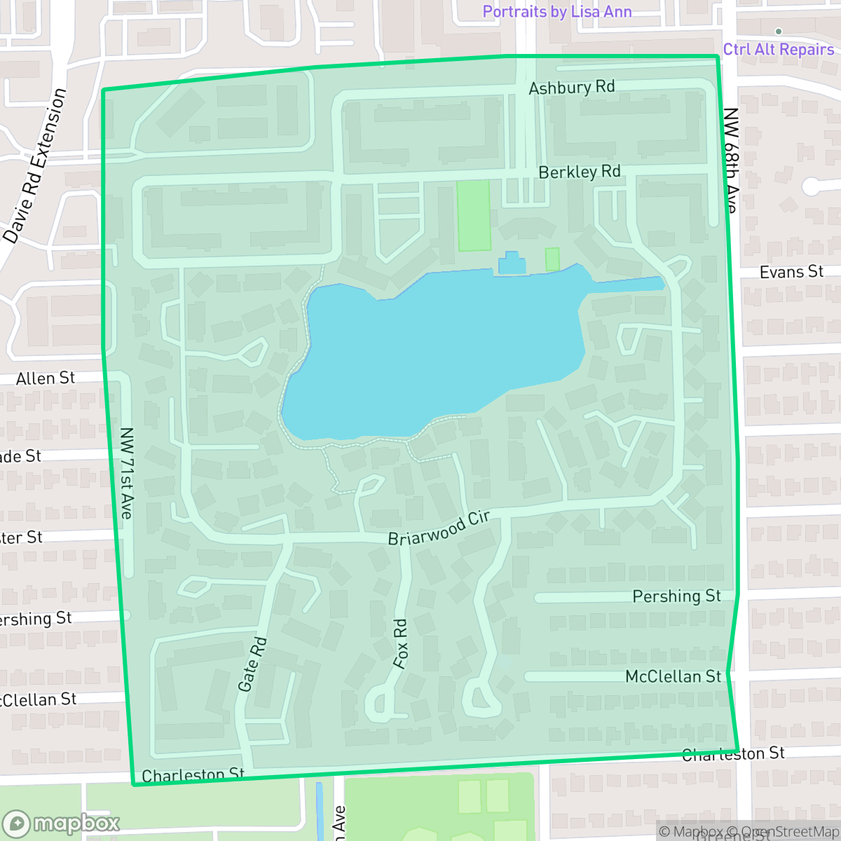 Map showing the location of Carriage, Hollywood, FL