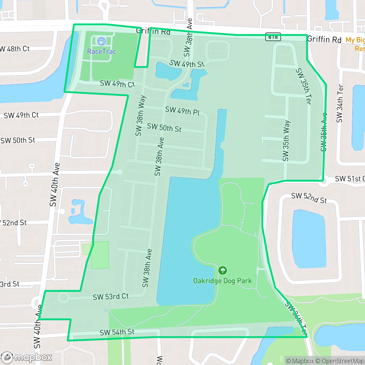 Map showing the location of Mapleridge, Hollywood, FL
