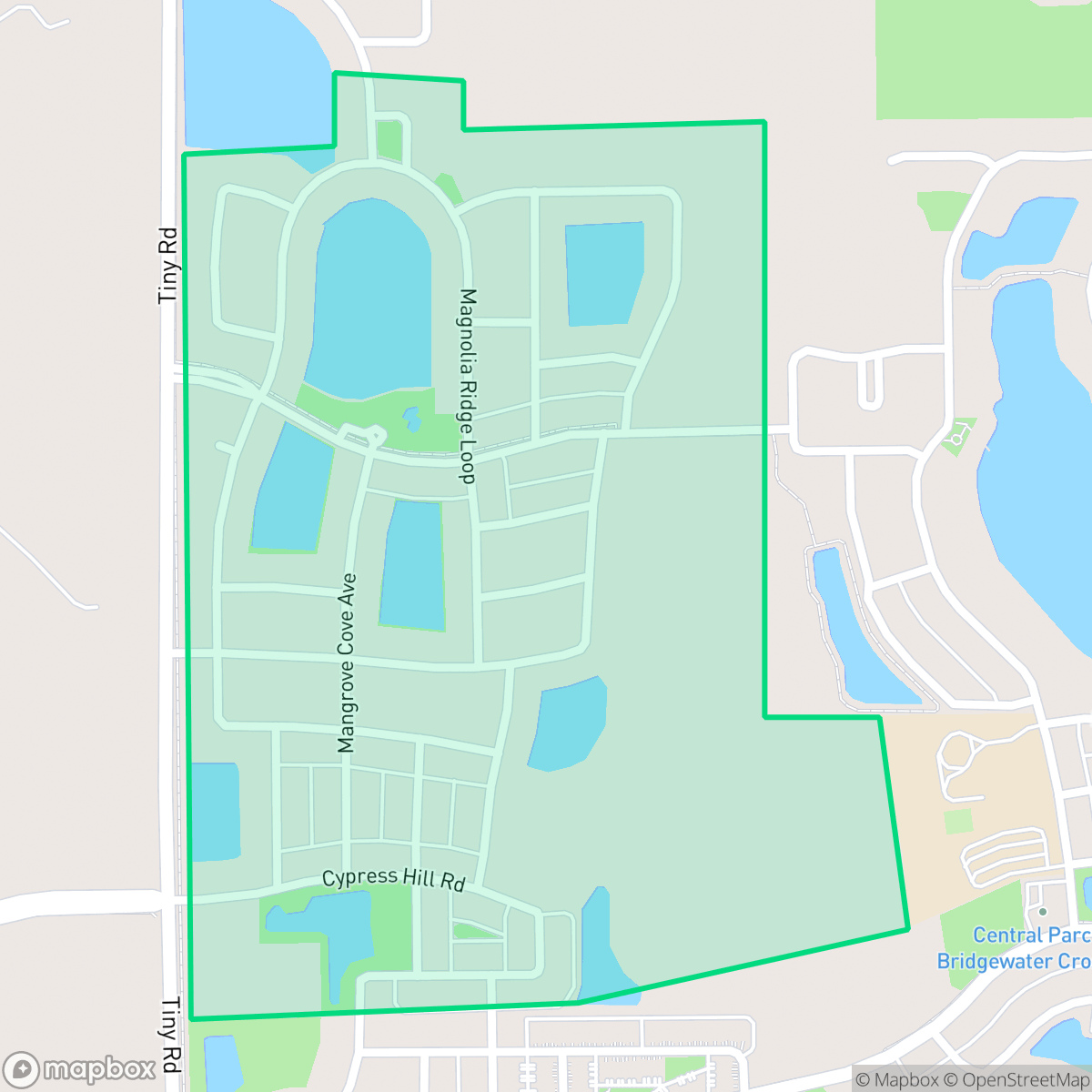 Map showing the location of Orchard Hils, Horizon West, FL