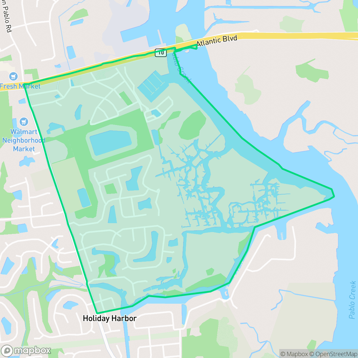 Map showing the location of Atlantic Highlands, Jacksonville, FL