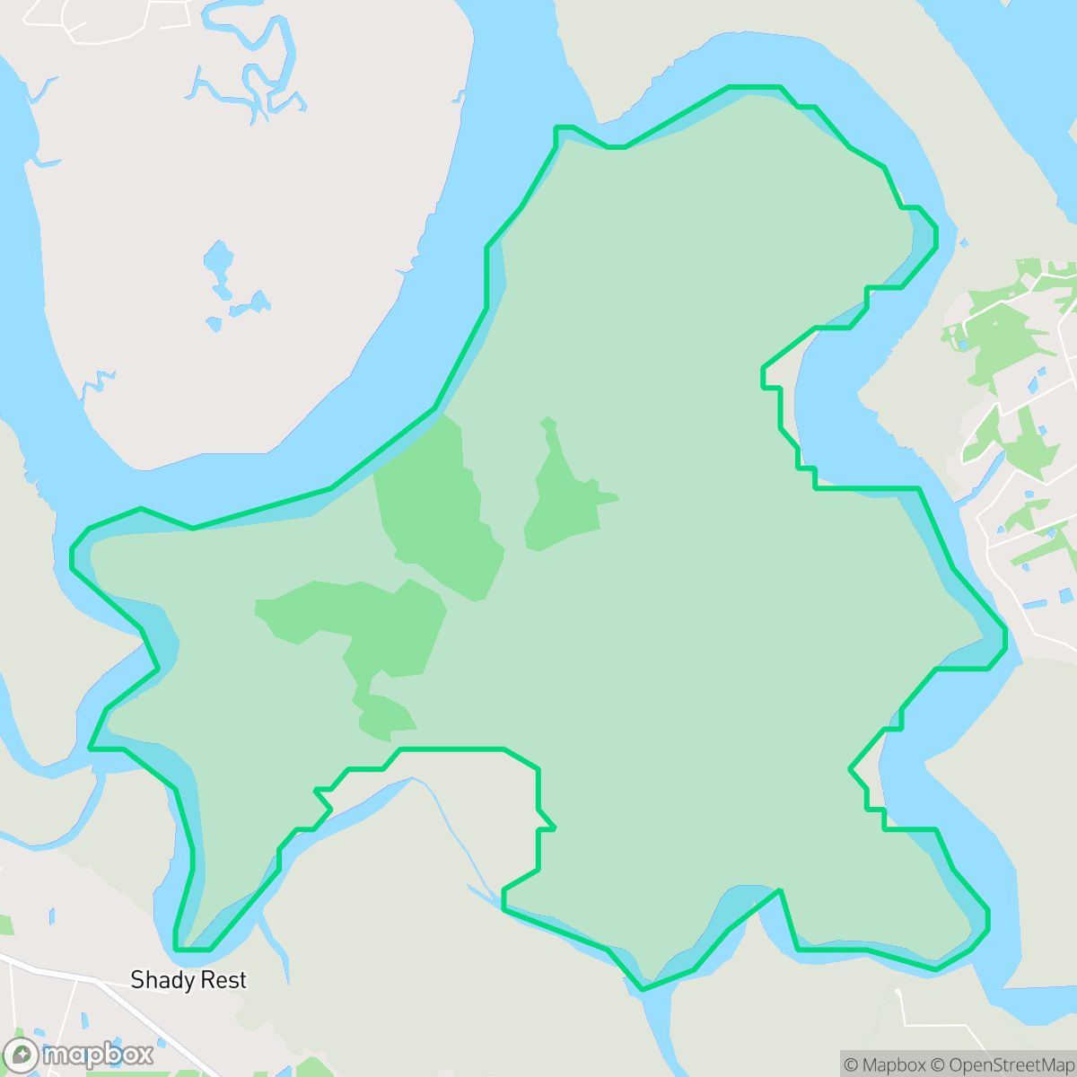 Map showing the location of Broward Islands, Jacksonville, FL