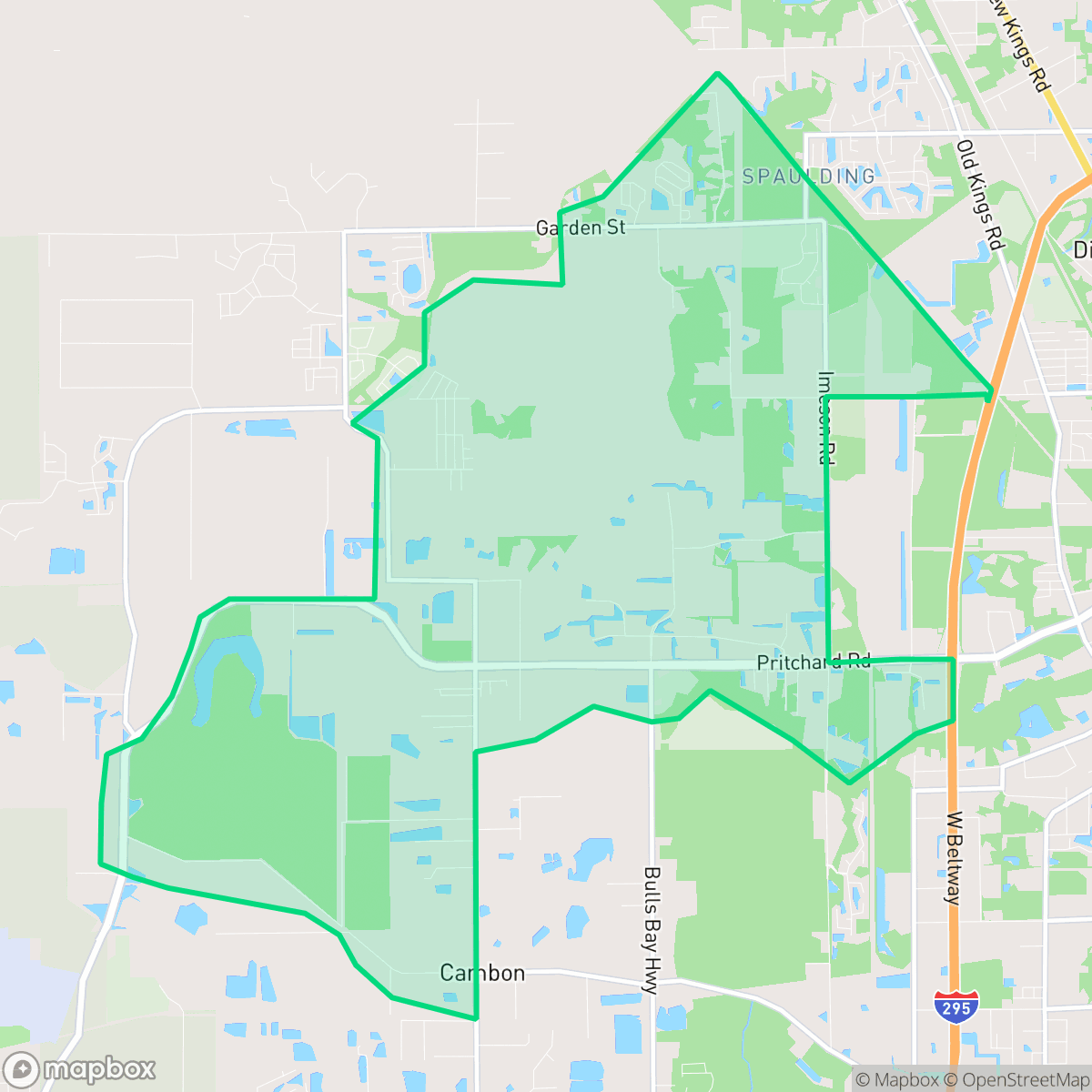 Map showing the location of Cisco Gardens, Jacksonville, FL